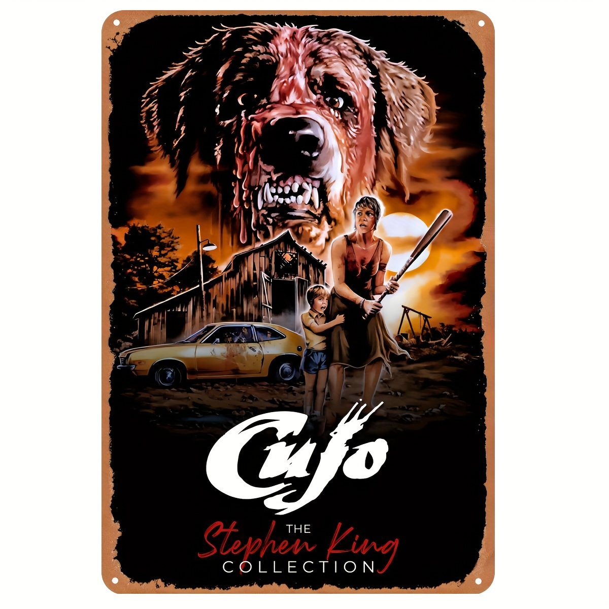 Vintage Collectible Posters - Cujo (1983) Targa in Metallo Vintage