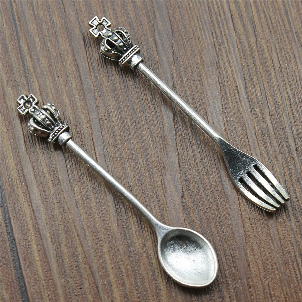Vintage Collectible Spoons - 10 pezzi di colore argento antico