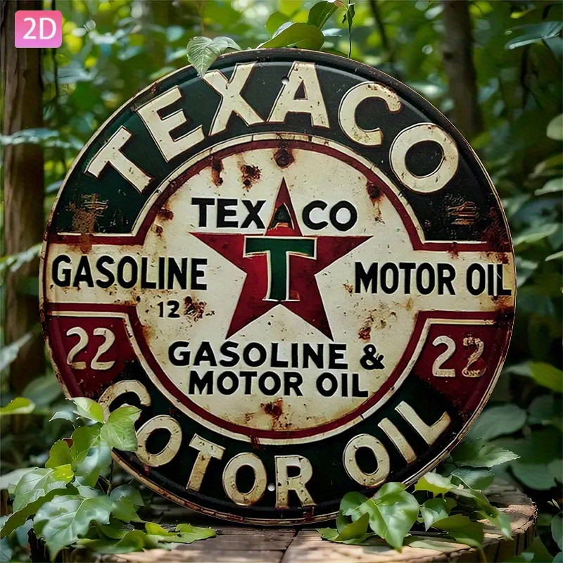 Vintage Collectible Plates - Insegna metallica vintage Texaco Oil: decorazione