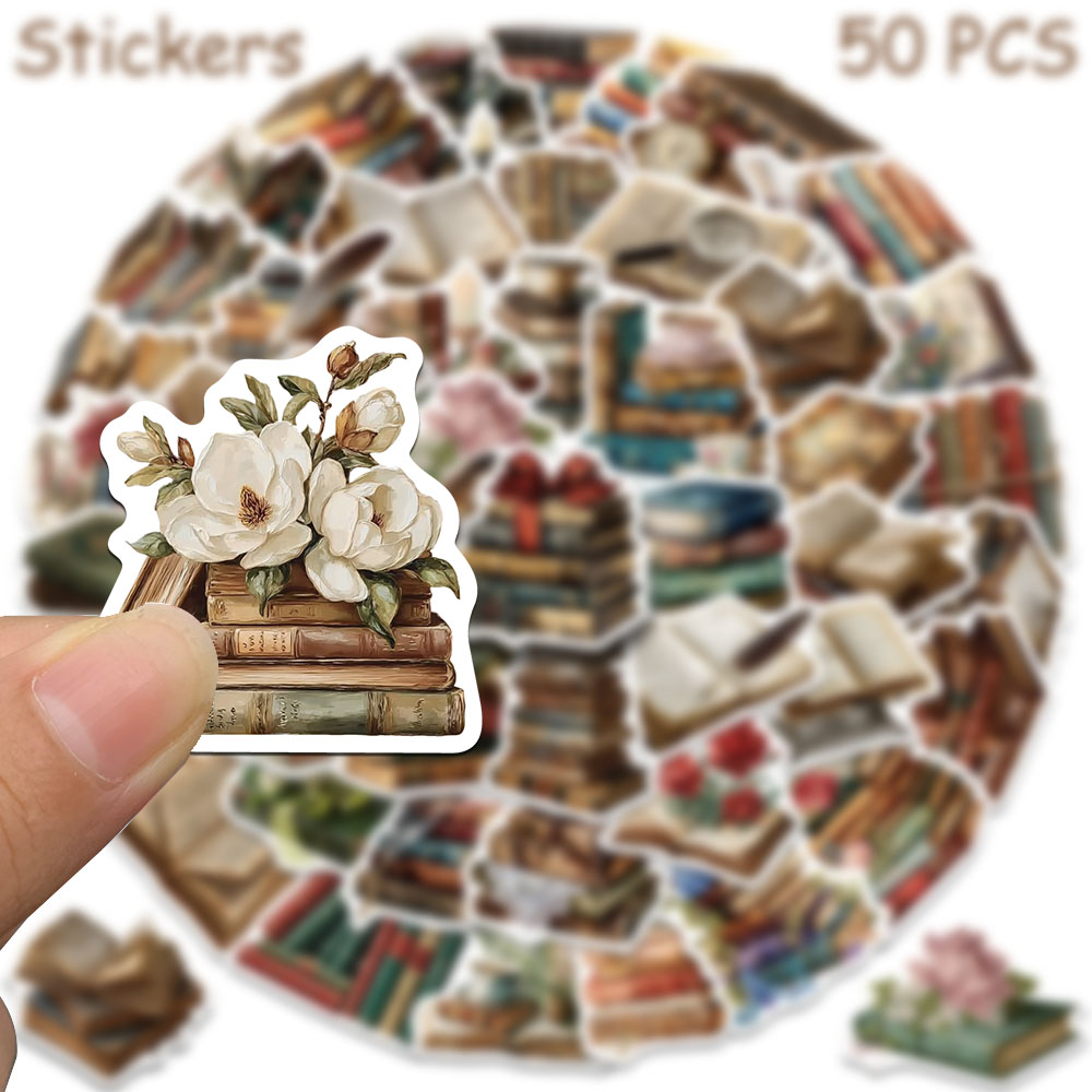 50 adesivi vintage a tema libr - Vintage Collectible Books recensione e prezzo