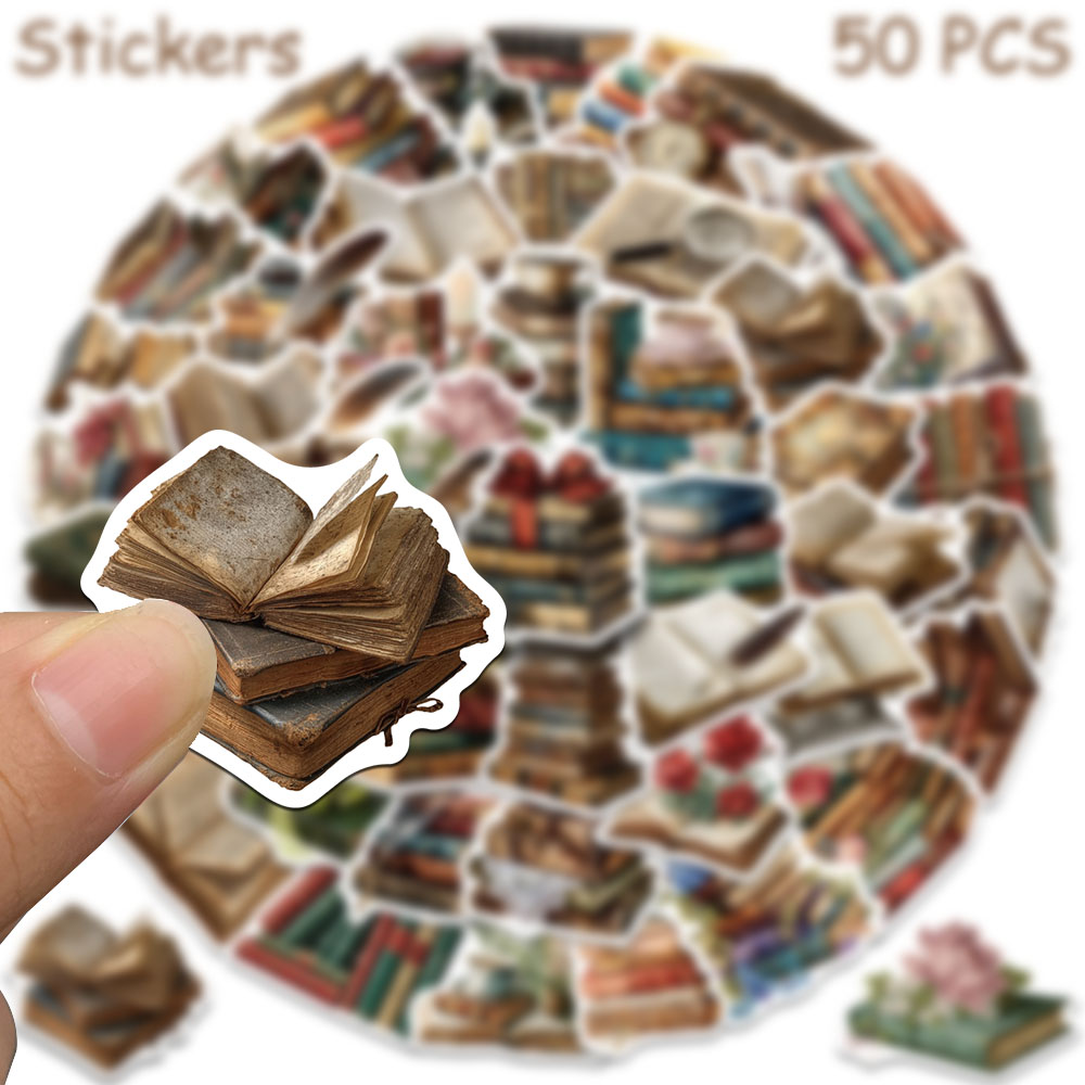 50 adesivi vintage a tema libr - Vintage Collectible Books recensione e prezzo
